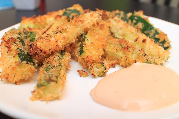 Baked Zucchini Fries with Special Sauce