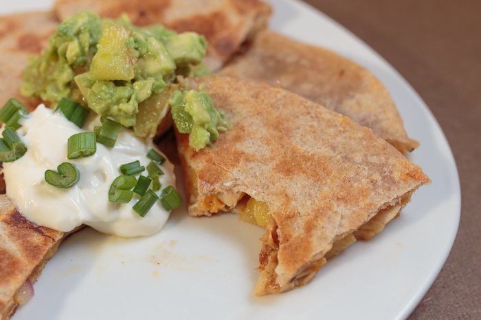 Grilled Pineapple and Barbecue Chicken Quesadillas