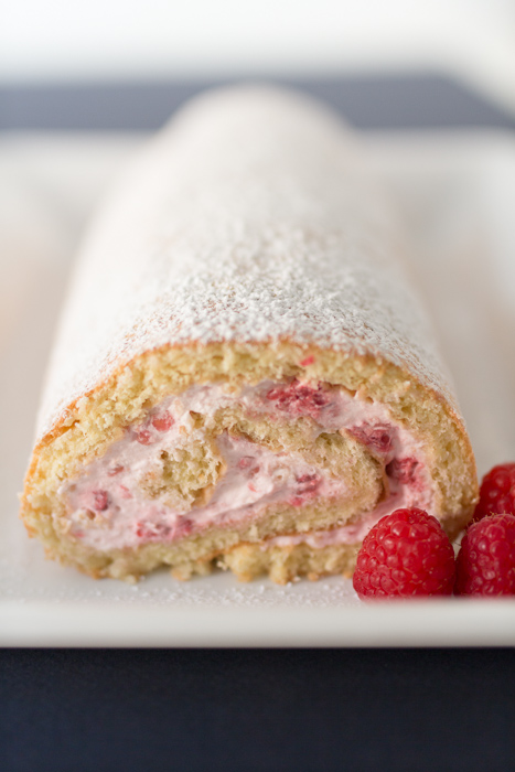 Raspberries & Cream Sponge Cake Jelly Roll  |  Lemon & Mocha