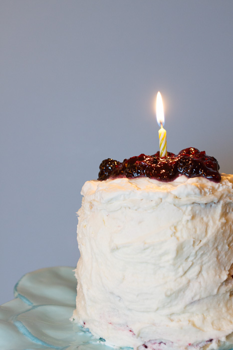 Vanilla Blackberry-Mascarpone Cake for Two