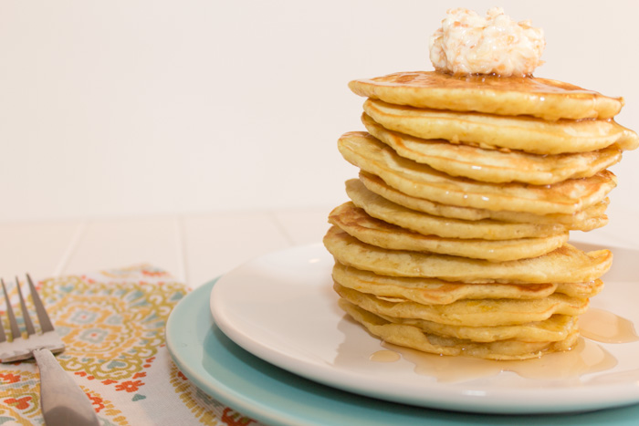 Orange Pancakes with Toasted Coconut Butter