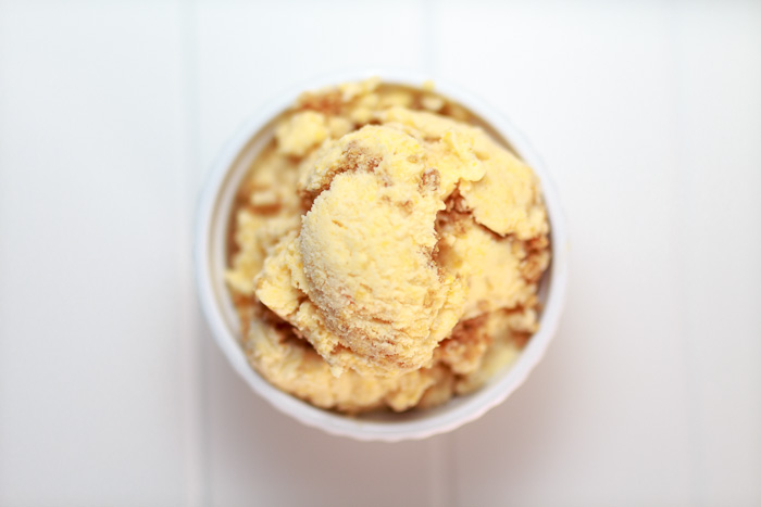 Browned Butter Peach Ice Cream with Graham Cracker Crumble  |  Lemon & Mocha