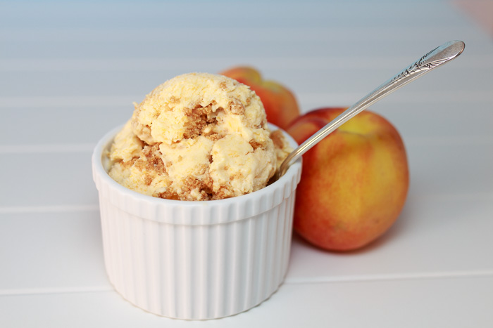 Browned Butter Peach Ice Cream with Graham Cracker Crumble  |  Lemon & Mocha