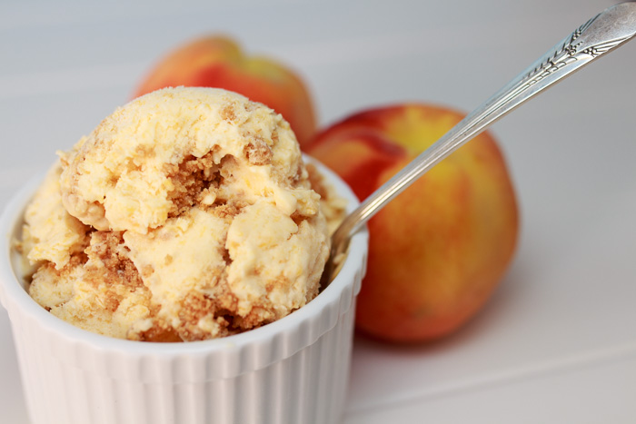 Browned Butter Peach Ice Cream with Graham Cracker Crumble  |  Lemon & Mocha