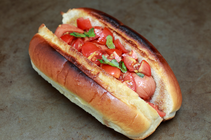 Bruschetta Hot Dogs