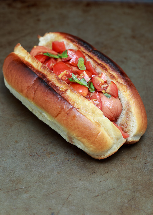 Bruschetta Hot Dogs  |  Lemon & Mocha