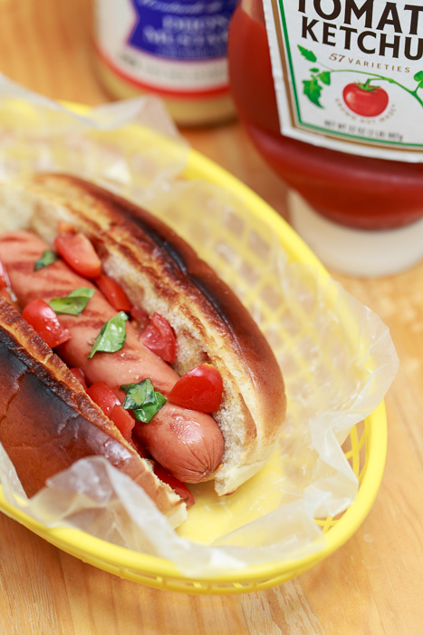 Bruschetta Hot Dogs  |  Lemon & Mocha