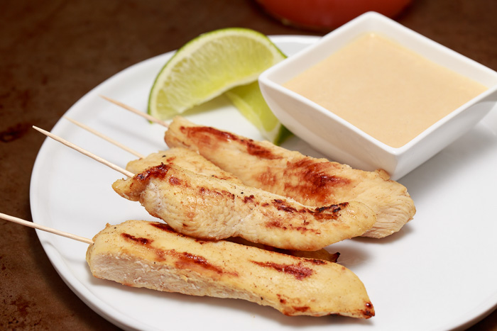 Coconut Lime Chicken Satay with Peanut Sauce