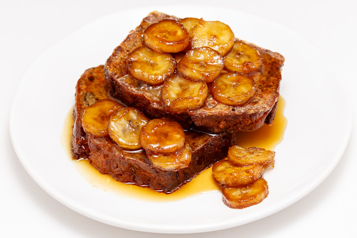 Banana Bread French Toast with Caramelized Bananas  |  Lemon & Mocha