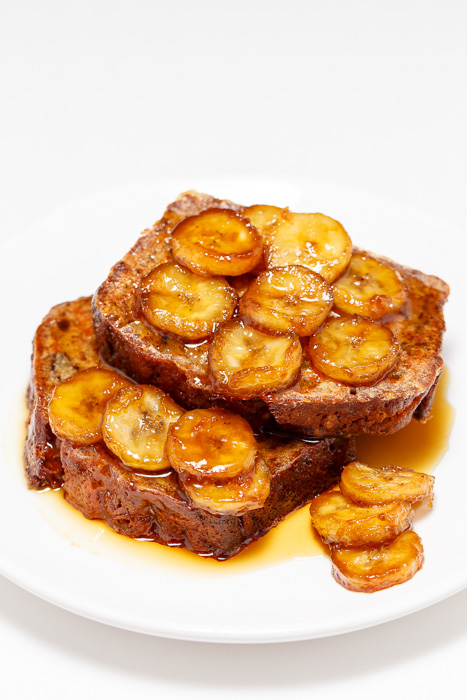Banana Bread French Toast with Caramelized Bananas  |  Lemon & Mocha