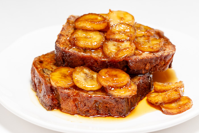 Banana Bread French Toast with Caramelized Bananas  |  Lemon & Mocha