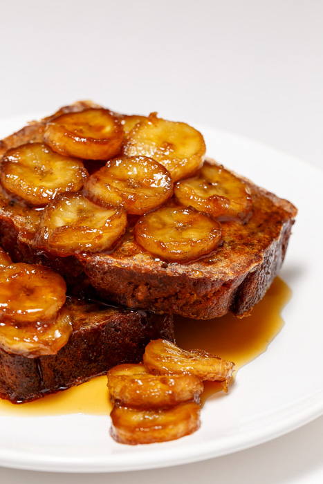 Banana Bread French Toast with Caramelized Bananas  |  Lemon & Mocha