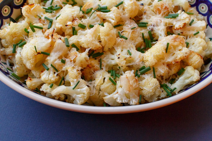 Lemon, Garlic & Parmesan Roasted Cauliflower  |  Lemon & Mocha