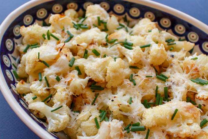 Lemon, Garlic & Parmesan Roasted Cauliflower  |  Lemon & Mocha