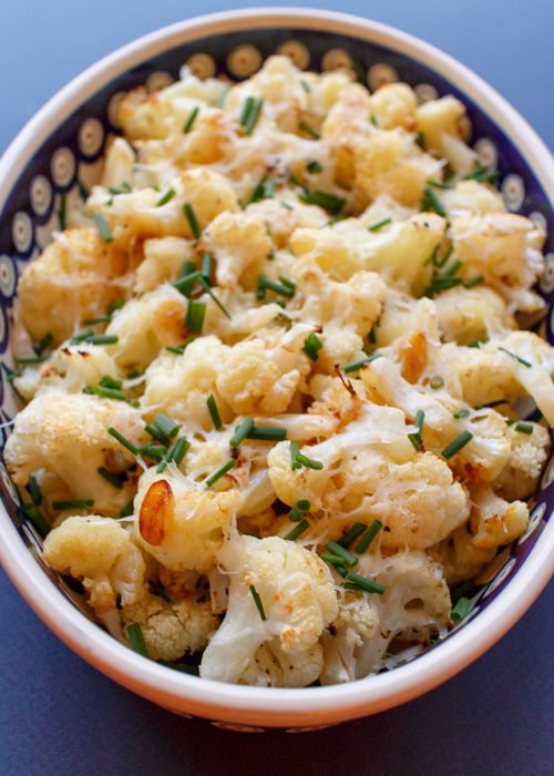 Lemon, Garlic & Parmesan Roasted Cauliflower  |  Lemon & Mocha