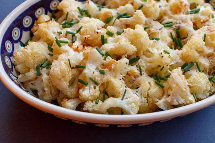 Lemon, Garlic & Parmesan Roasted Cauliflower  |  Lemon & Mocha