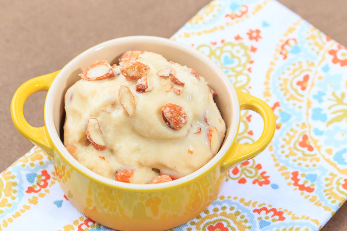 Honey Ice Cream with Pralined Almond Crumble