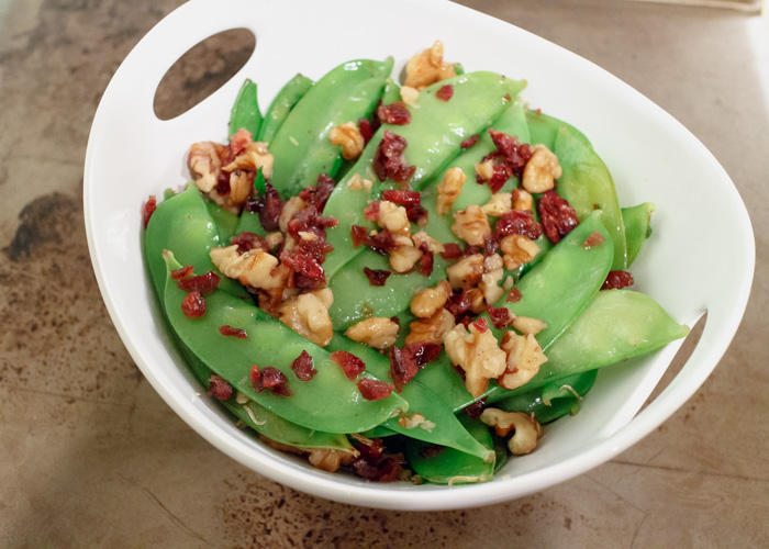 Sautéed Snow Peas with Cranberries & Walnuts  |  Lemon & Mocha