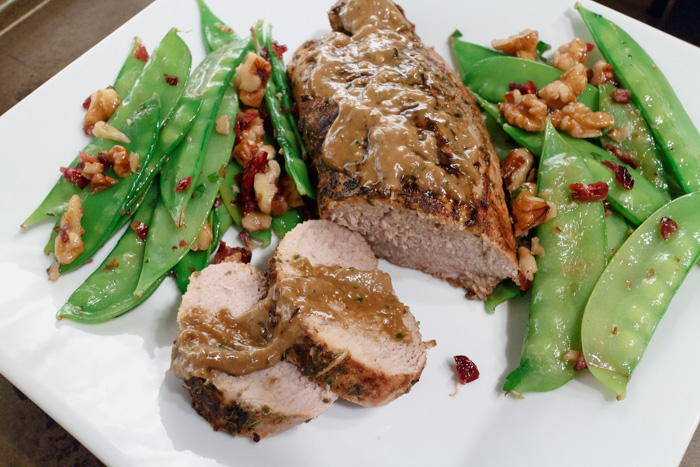 Dry Rubbed Roast Pork Tenderloin with a Roasted Garlic & Balsamic Sauce