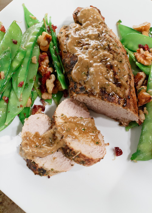 Dry Rubbed Roast Pork Tenderloin with a Roasted Garlic & Balsamic Sauce  |  Lemon & Mocha