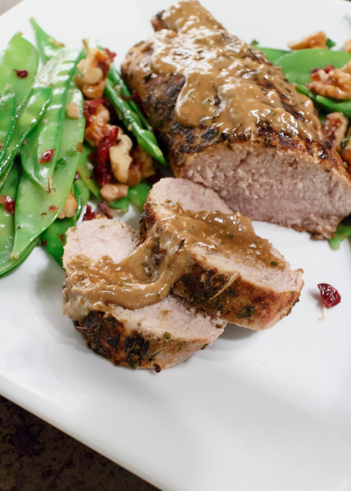 Dry Rubbed Roast Pork Tenderloin with a Roasted Garlic & Balsamic Sauce  |  Lemon & Mocha