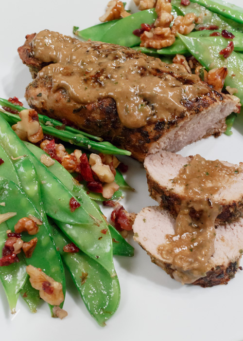 Dry Rubbed Roast Pork Tenderloin with a Roasted Garlic & Balsamic Sauce  |  Lemon & Mocha