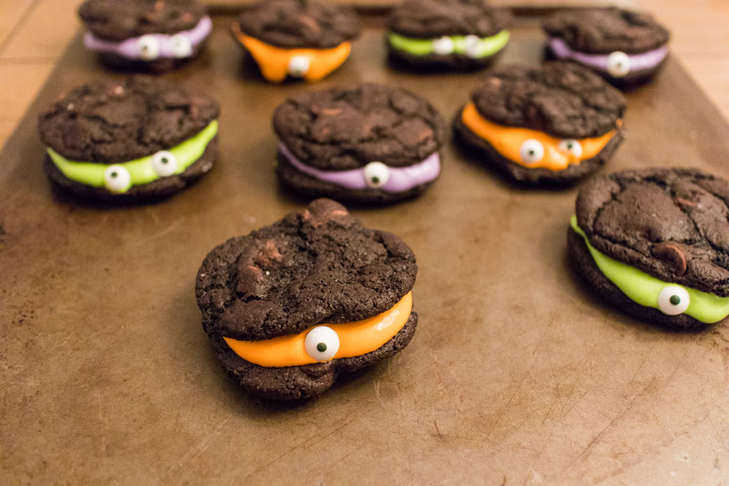 Chocolate Marshmallow Monster Cookie Sandwiches