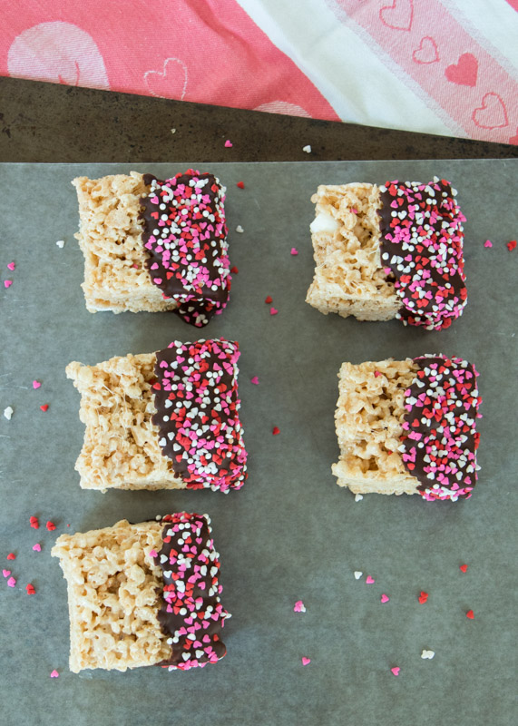 Chocolate Dipped Browned Butter Rice Krispie Treats  |  Lemon & Mocha