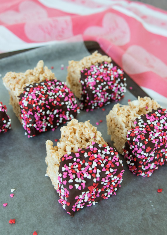 Chocolate Dipped Browned Butter Rice Krispie Treats  |  Lemon & Mocha