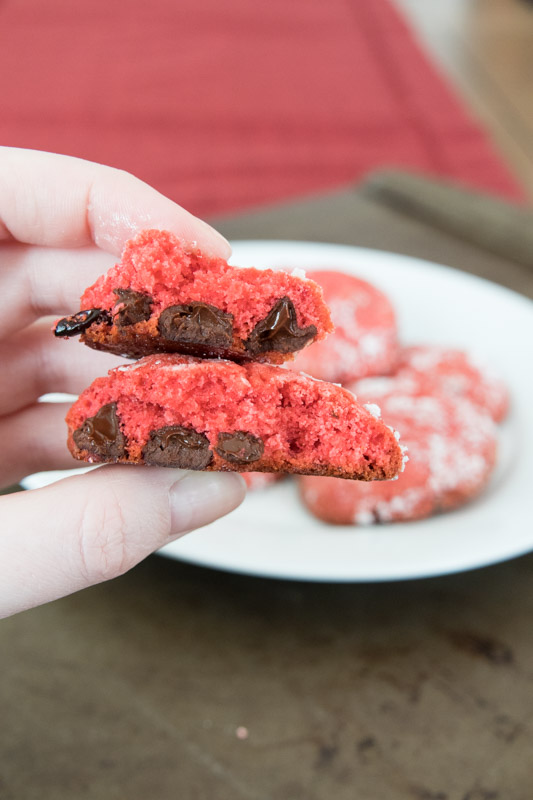 Chocolate Cherry Crinkle Cookies