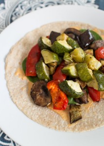 Roasted Veggie Hummus Wraps  |  Lemon & Mocha