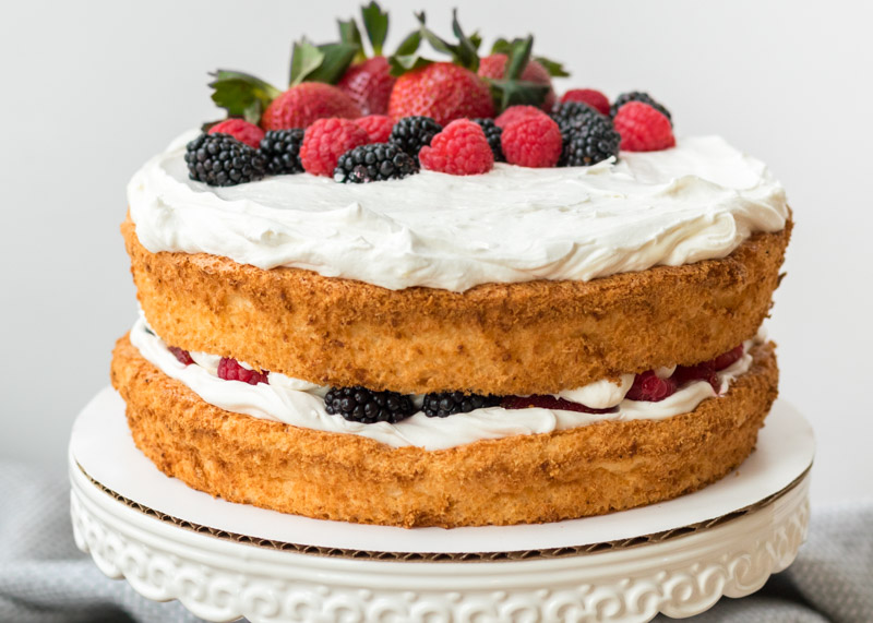 Triple Berry Naked Angel Food Cake  |  Lemon & Mocha