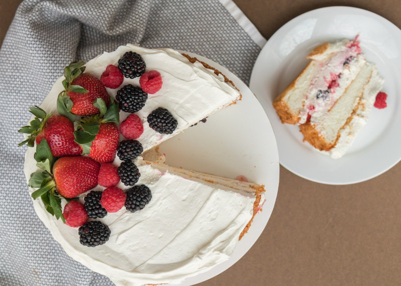 Triple Berry Naked Angel Food Cake  |  Lemon & Mocha