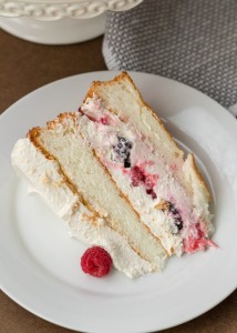 Triple Berry Naked Angel Food Cake