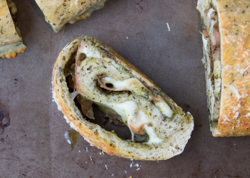 Cheesy Pesto Bread with Crispy Prosciutto  |  Lemon & Mocha