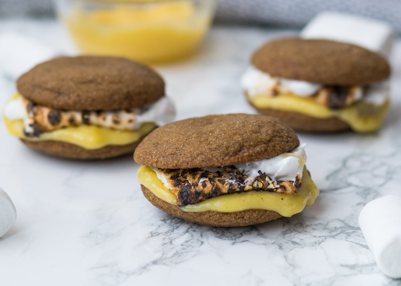 Lemon S'mores with Soft Gingersnap Cookies  |  Lemon & Mocha