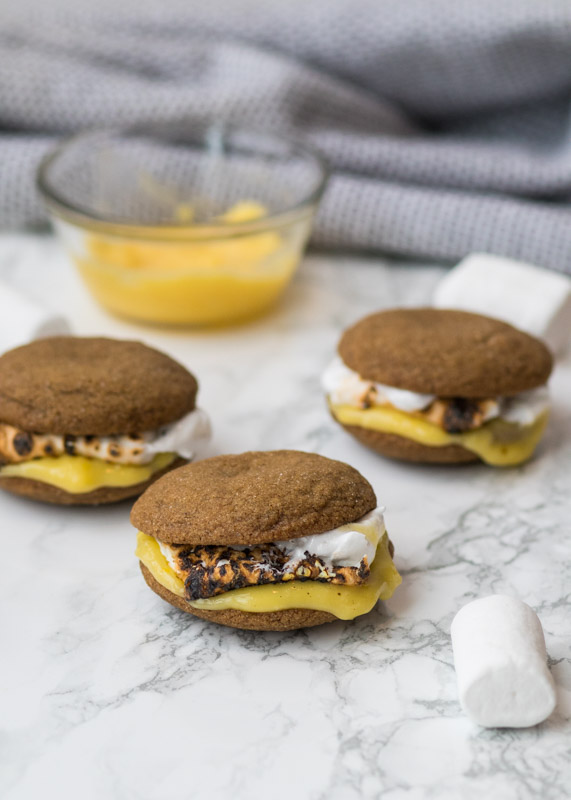 Lemon S'mores with Soft Gingersnap Cookies  |  Lemon & Mocha