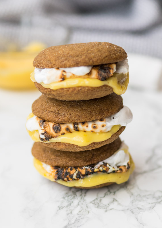 Lemon S'mores with Soft Gingersnap Cookies  |  Lemon & Mocha