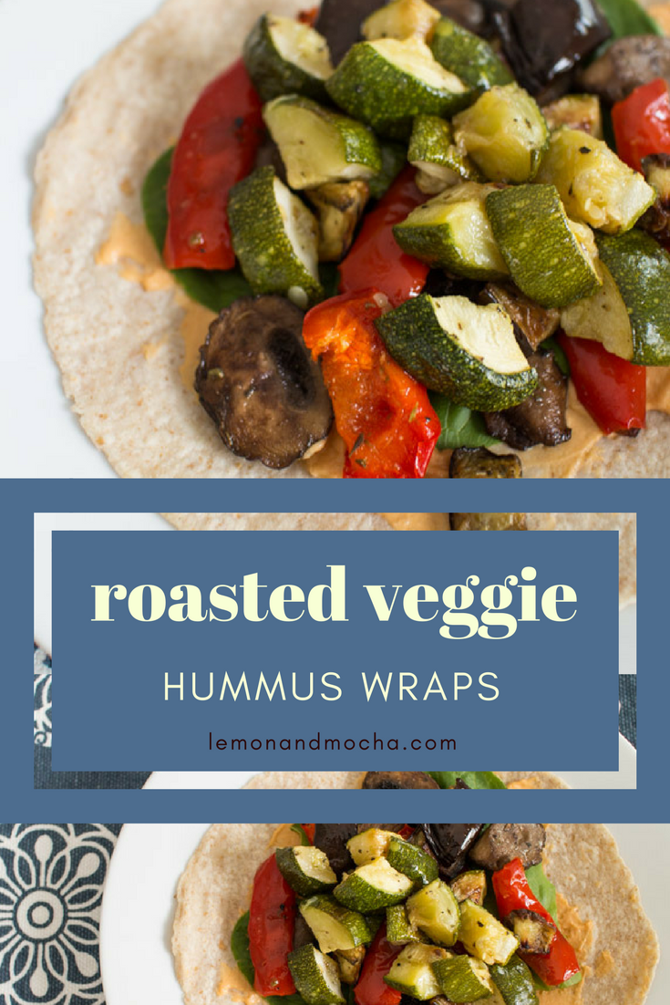 Roasted Veggie Hummus Wraps  |  Lemon & Mocha