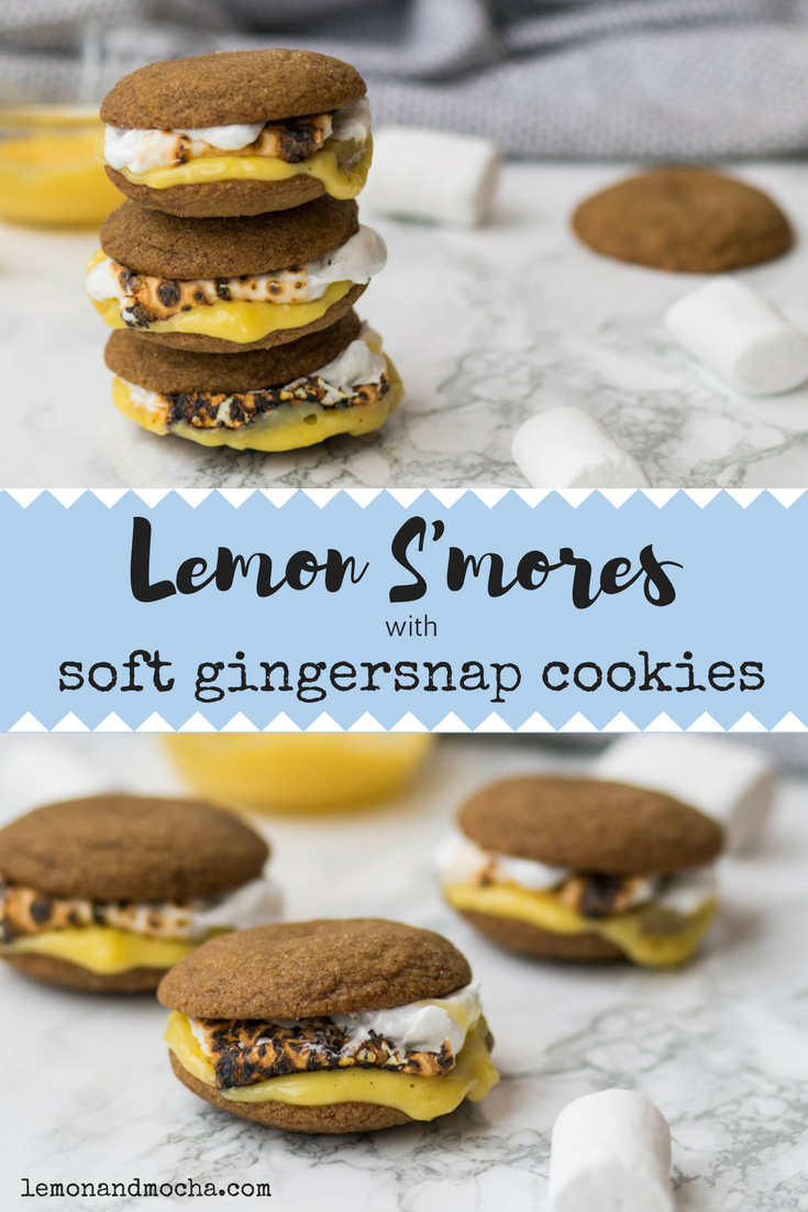 Lemon S'mores with Soft Gingersnap Cookies  |  Lemon & Mocha