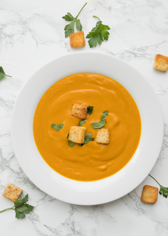 Healthy Creamy Roasted Carrot Soup | Lemon & Mocha