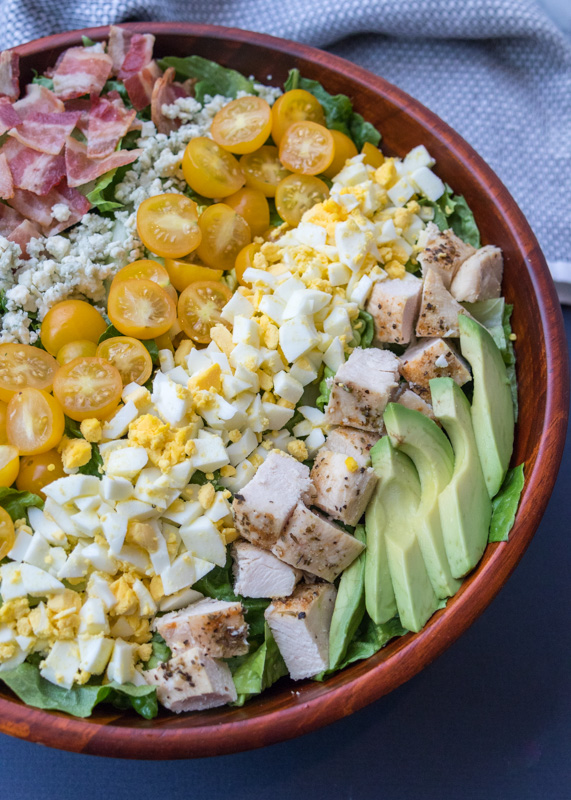 Healthy Chicken Cobb Salad with Creamy Avocado Dressing  |  Lemon & Mocha