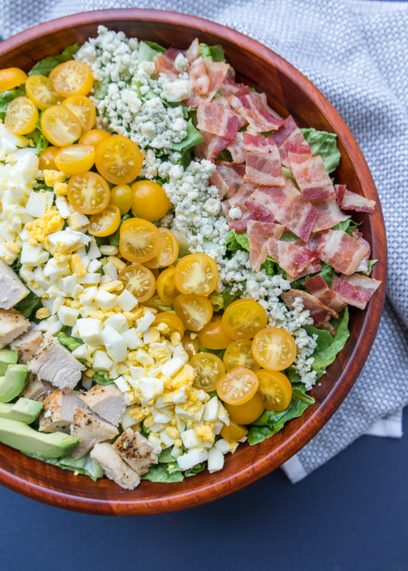 Healthy Chicken Cobb Salad with Creamy Avocado Dressing  |  Lemon & Mocha