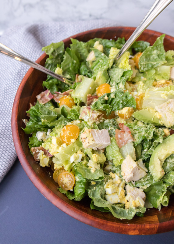 Healthy Chicken Cobb Salad with Creamy Avocado Dressing  |  Lemon & Mocha