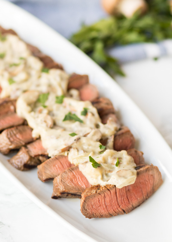 Grilled Steak with Creamy Gorgonzola Sauce & Grilled Asparagus  |  Lemon & Mocha