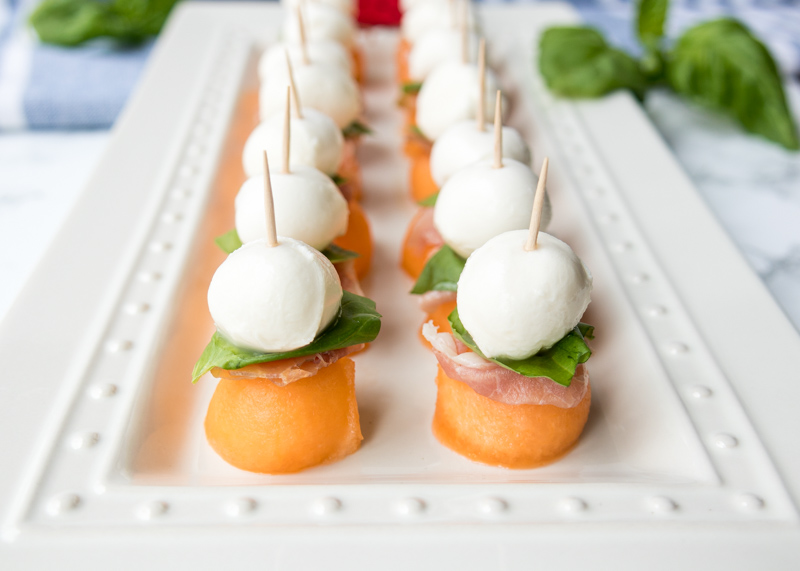 Melon Prosciutto Mozzarella Skewers  |  Lemon & Mocha