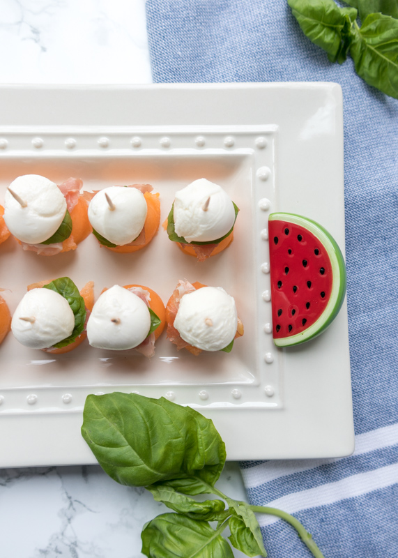 Melon Prosciutto Mozzarella Skewers  |  Lemon & Mocha