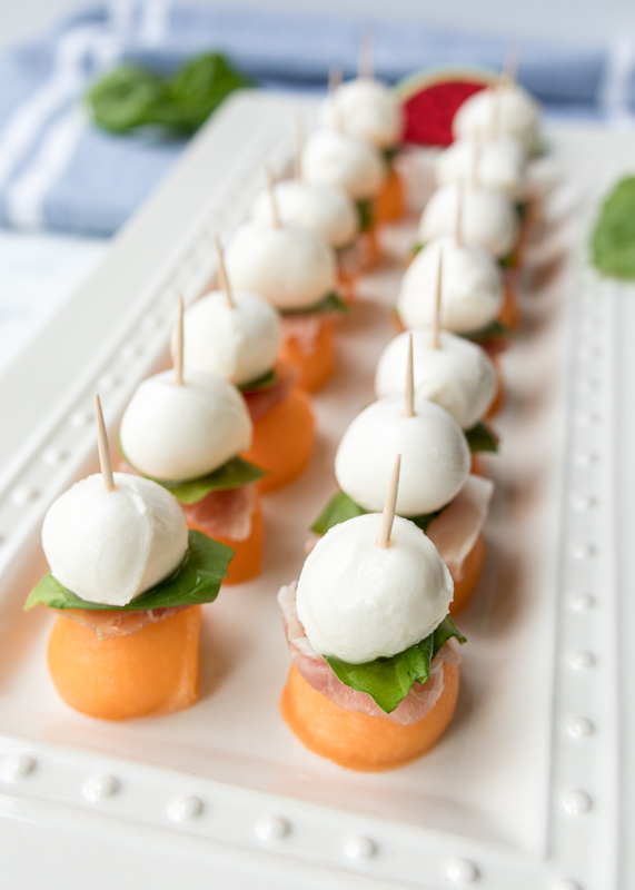 Melon Prosciutto Mozzarella Skewers