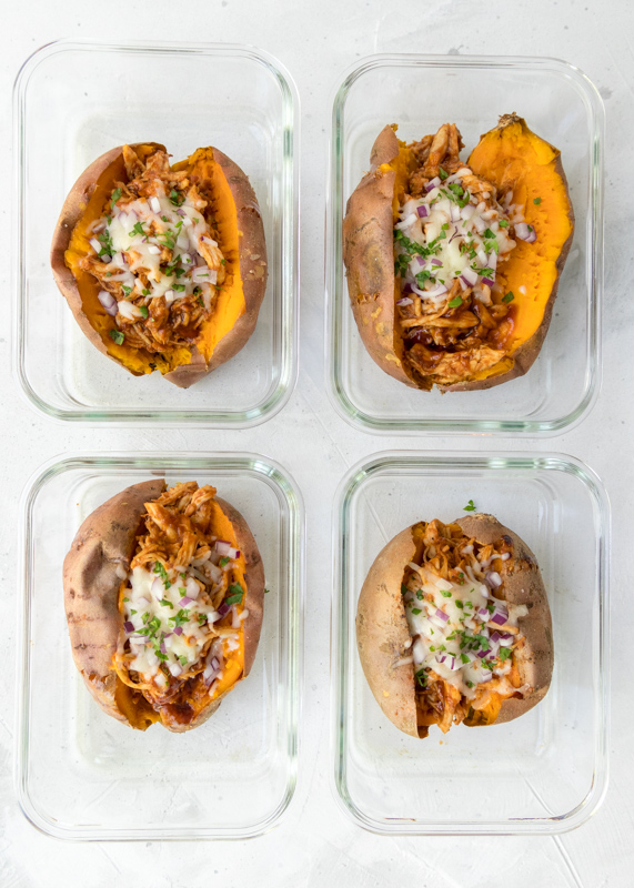 Meal Prep Barbecue Chicken Stuffed Sweet Potatoes  |  Lemon & Mocha