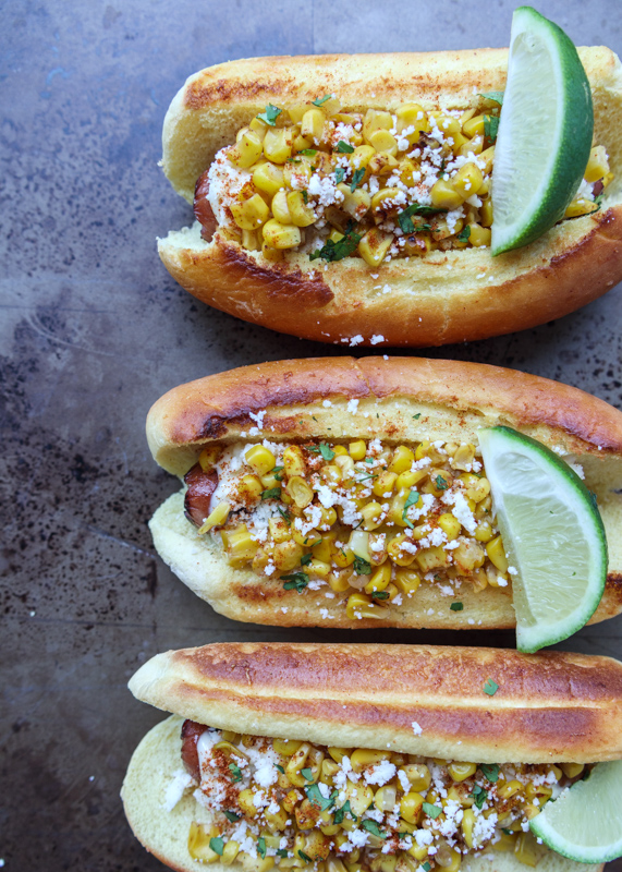 Elote Hot Dogs